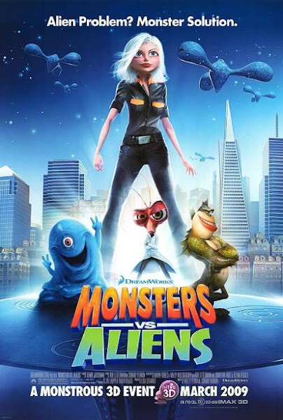 Poster of Monsters vs Aliens 2009 720p Hindi BRRip Dual Audio Full Movie